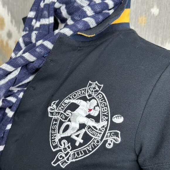 Rugby Ralph Lauren Fall 2008 Black, Navy, White & Yellow Stretch Polo Shirt - Picture 13 of 16